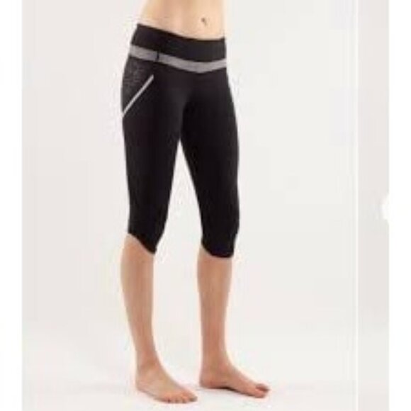 Lululemon Run A Marathon Crop Leggings Capri Side Pockets Size 4 Active Athletic - Picture 1 of 12